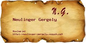 Neulinger Gergely névjegykártya